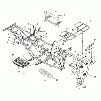 BUMPER/RACK MOUNTING 6x6 400L - U.S.  W958740, SWEDISH S958740 and NORWEGIA (4930273027A007)