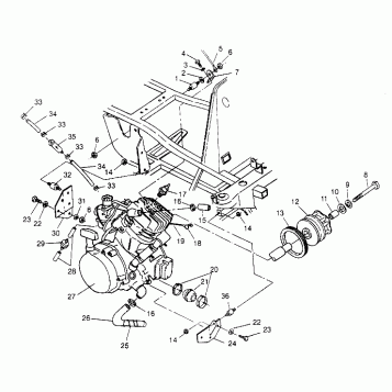 ENGINE MOUNTING 6x6 400L - U.S.  W958740, SWEDISH  S958740 and NORWEGIAN N9 (4930273027A011)
