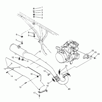 EXHAUST SYSTEM 6x6 400L - U.S.  W958740, SWEDISH  S958740 and NORWEGIAN N95 (4930273027A013)