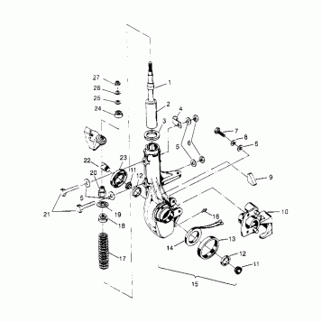 FRONT STRUT ASSEMBLY 6x6 400L - U.S. W958740, SWEDISH S958740 and NORWEGIAN (4930273027B008)