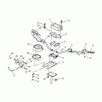 STEERING - HANDLEBAR 6x6 400L - U.S. W958740, SWEDISH S958740 and NORWEGIAN (4930273027B011)