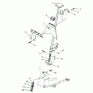 STEERING POST ASSEMBLY 6x6 400L - U.S.  W958740, SWEDISH  S958740 and NORWE (4930273027B012)