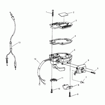 CONTROLS - THROTTLE ASM./CABLE 6x6 400L - U.S.  W958740, SWEDISH  S958740 a (4930273027B014)