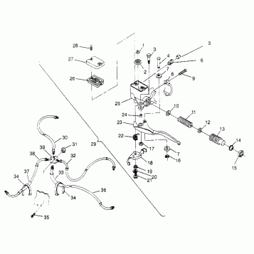 CONTROLS - MASTER CYLINDER/BRAKE LINE 6x6 400L - U.S.  W958740, SWEDISH  S9 (4930273027C001)