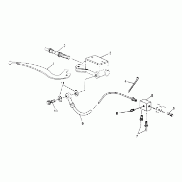 CONTROLS - RH MASTER  CYLINDER/BRAKE LINE 6x6 400L - U.S.  W958740, SWEDISH (4930273027C002)
