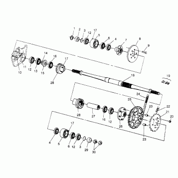 MIDDLE DRIVE ASSEMBLY 6x6 400L - U.S.  W958740, SWEDISH  S958740 and NORWEG (4930273027C003)