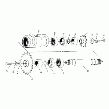 CENTER TIGHTENER ASSEMBLY 6x6 400L, U.S. W 958740, SWEDISH S958740 and NORW (4930273027C005)