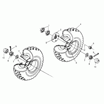 MIDDLE WHEEL ASSEMBLY 6x6 400L - U.S.  W958740, SWEDISH  S958740 and NORWEG (4930273027C006)