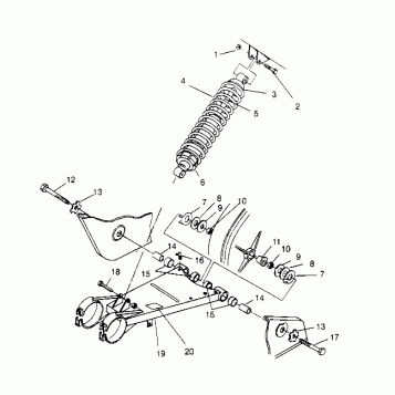 SWING ARM/SHOCK MOUNTING 6x6 400L - U.S.  W958740, SWEDISH  S958740 and NOR (4930273027C007)