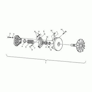 DRIVE CLUTCH ASSEMBLY 6x6 400L, U.S. W 958740, SWEDISH S958740 and NORWEGIA (4930273027C010)