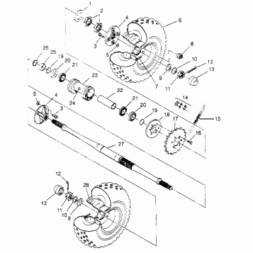 REAR WHEEL DRIVE ASSEMBLY 6x6 400L - U.S.  W958740, SWEDISH  S958740 and NO (4930273027C014)