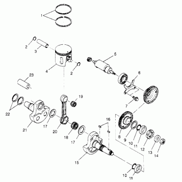 PISTON and CRANKSHAFT 6x6 400L, U.S. W958740, SWEDISH S958740 and NORWEGIAN (4930273027D011)