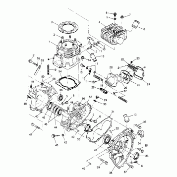 CRANKCASE and CYLINDER 6x6 400L - U.S.  W958740, SWEDISH  S958740 and NORWE (4930273027D012)