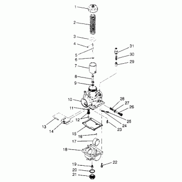 CARBURETOR 6x6 400L, U.S. W958740, SWEDISH S958740 and NORWEGIAN N958740 (4930273027E002)