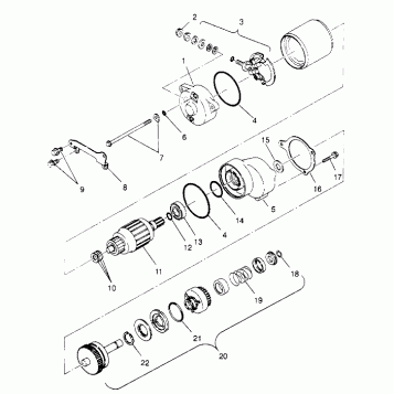 STARTING MOTOR 6x6 400L, U.S. W958740, SWEDISH S958740 and NORWEGIAN N95874 (4930273027E004)