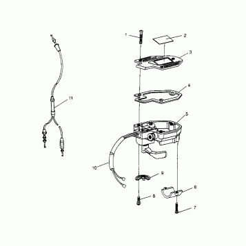 CONTROLS - THROTTLE ASM./CABLE  Trail Boss W958527 (4930323032B007)