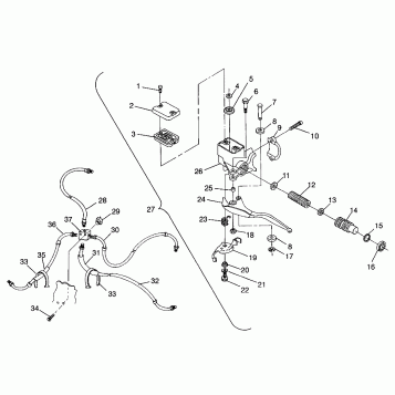 CONTROLS - MASTER CYLINDER/BRAKE LINE Trail Boss W958527 (4930323032B008)