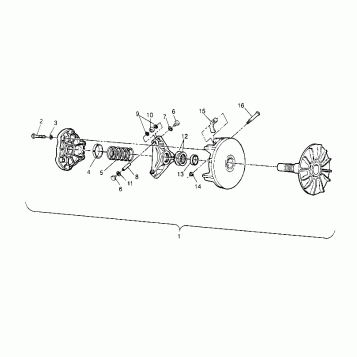 DRIVE CLUTCH ASSEMBLY Trail Boss W958527 (4930323032B010)