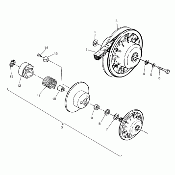 DRIVEN CLUTCH ASSEMBLY  Trail Boss W958527 (4930323032B011)