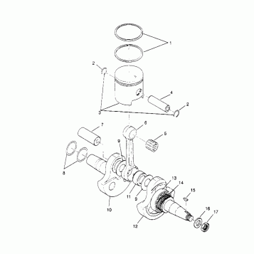 CRANKSHAFT and PISTON  Trail Boss W958527 (4930323032C009)