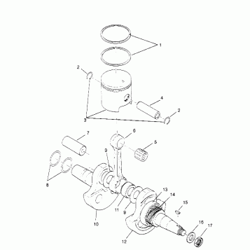 CRANKSHAFT and PISTON Trail Blazer W957221 (4930363036C008)