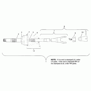 CV JOINT - BTB PARTS Sportsman 4x4 W958040 (49304030400B5A)