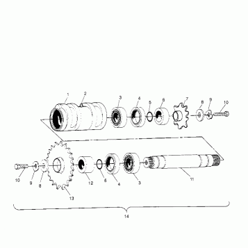 CENTER TIGHTENER ASSEMBLY Sportsman 4x4 W958040 (4930403040B014)