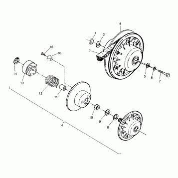DRIVEN CLUTCH ASSEMBLY Sportsman 4x4 W958040 (4930403040C002)