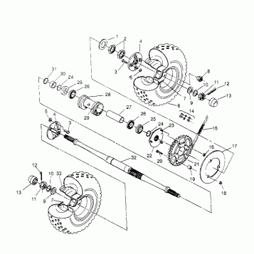 REAR WHEEL DRIVE ASSEMBLY Sportsman 4x4 W958040 (4930403040C006)