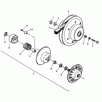 DRIVEN CLUTCH Scrabler W967840 (4935823582C002)