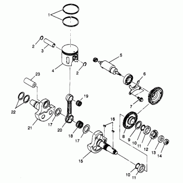 PISTON and CRANKSHAFT Scrambler W967840 (4935823582C012)