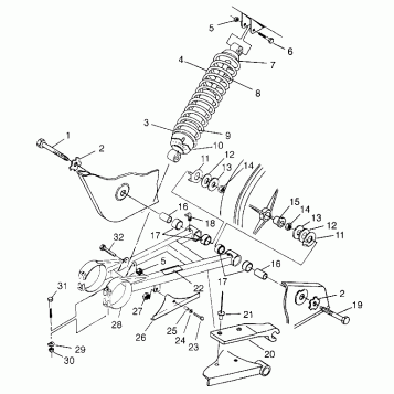 SWING ARM/SHOCK MOUNTING - W968540 (4935863586B013)
