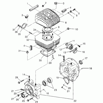 CRANKCASE and CYLINDER Trail Boss W968527 (4935883588C007)