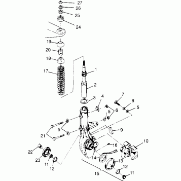 FRONT STRUT ASSEMBLY XPLORER 300 W969130 (4935903590B005)