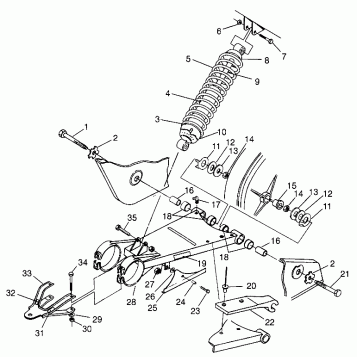 SWING ARM/SHOCK MOUNTING XPLORER 300 W969130 (4935903590C001)