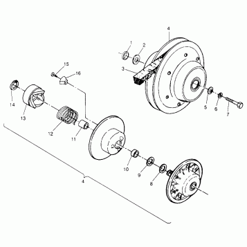 DRIVEN CLUTCH XPLORER 300 W969130 (4935903590C003)