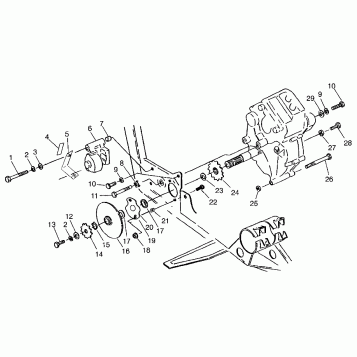 GEARCASE/BRAKE and CHAIN COVER MOUNTING XPLORER 300 W969130 (4935903590C005)