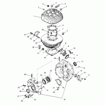 CRANKCASE and CYLINDER XPLORER 300 W969130 (4935903590C013)