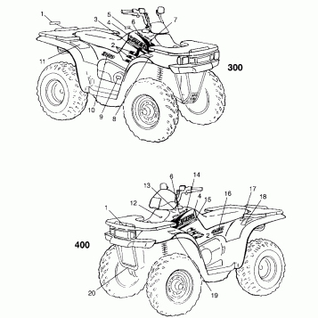 DECALS XPRESS 300 W969530 and XPRESS 400 W969540 (4935923592A009)