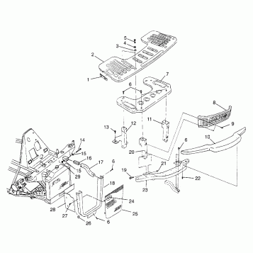 FRONT RACK and BUMPER MOUNTING (400) XPRESS 400 W969540 (4935923592A011)