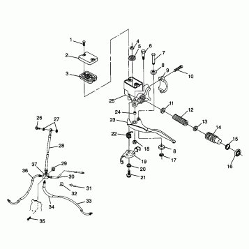 CONTROLS - MASTER CYLINDER/BRAKE LINE XPRESS 300 W969530 and XPRESS 400 W96 (4935923592B013)