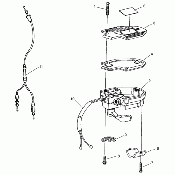 CONTROLS - THROTTLE ASM./CABLE XPRESS 300 W969530 and XPRESS 400 W969540 (4935923592B014)