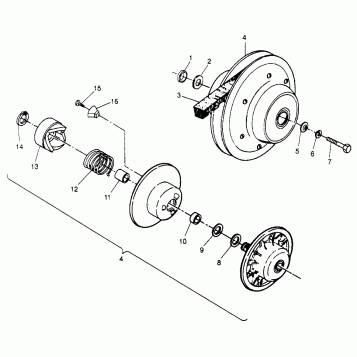 DRIVEN CLUTCH XPRESS 300 W969530 and XPRESS 400 W969540 (4935923592C006)