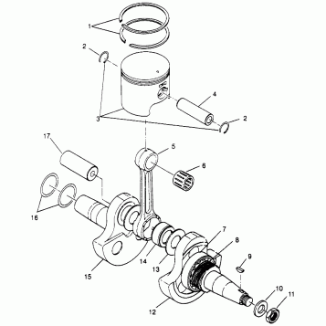 CRANKSHAFT and PISTON (300) XPRESS 300 W969530 (4935923592D003)