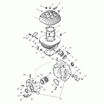 CRANKCASE and CYLINDER (300) XPRESS 300 W969530 (4935923592D004)