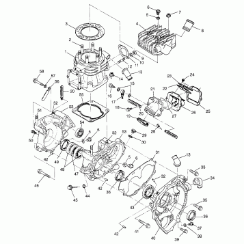 CRANKCASE and CYLINDER (400) XPRESS 400 W969540 (4935923592D011)