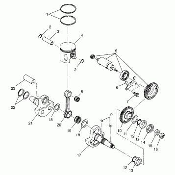CRANKSHAFT and PISTON (400) XPRESS 400 W969540 (4935923592D013)