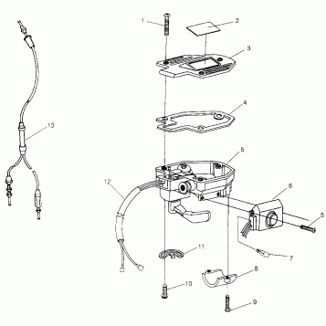 CONTROLS - THROTTLE ASM./CABLE Sportsman 4x4 W968040 (4935943594B009)