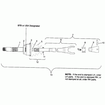 CV JOINT - BTB Sportsman 4x4 W968040 (4935943594B05A)