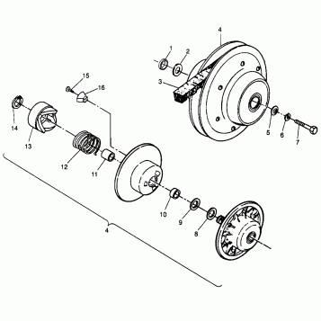 DRIVEN CLUTCH Sportsman 4x4 W968040 (4935943594C002)